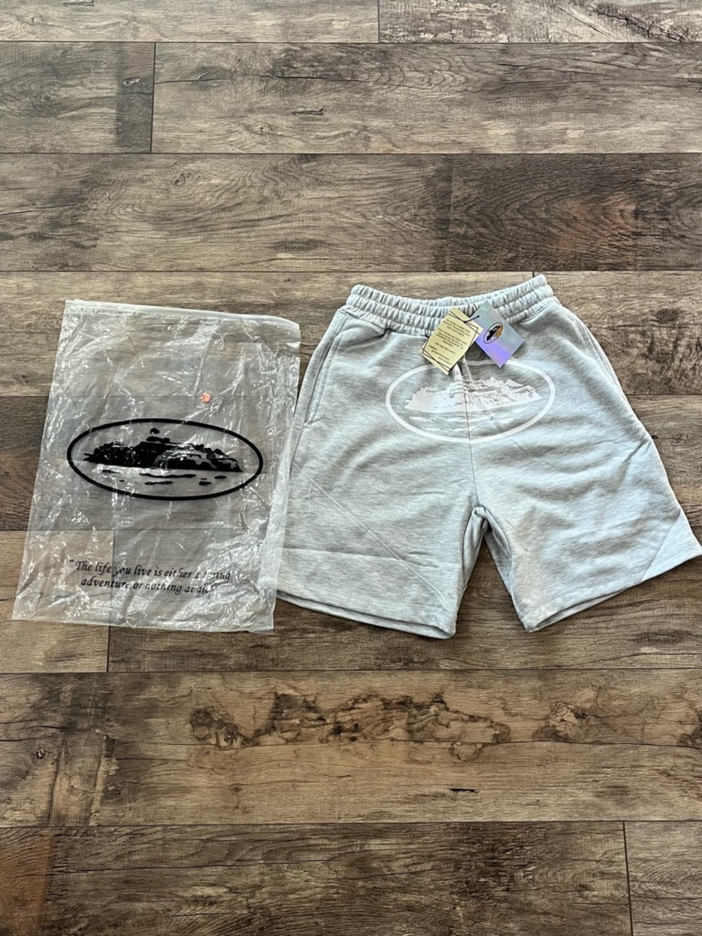 Men's Light Gray Athletic Fleece Shorts with Subtle Logo